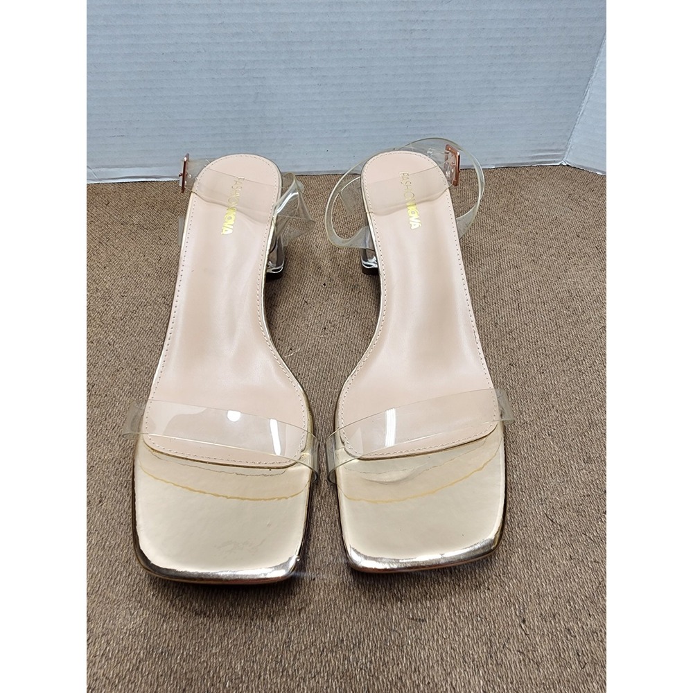 Fashion Nova Los Angeles Women's Size 10 Shoes Clear Nude Open Toe Heels